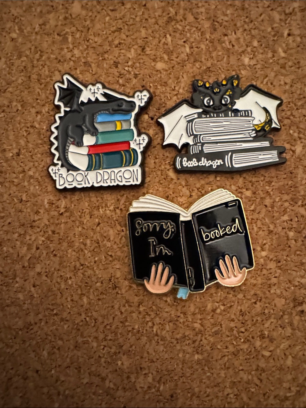 Book-Themed Enamel Pins Set